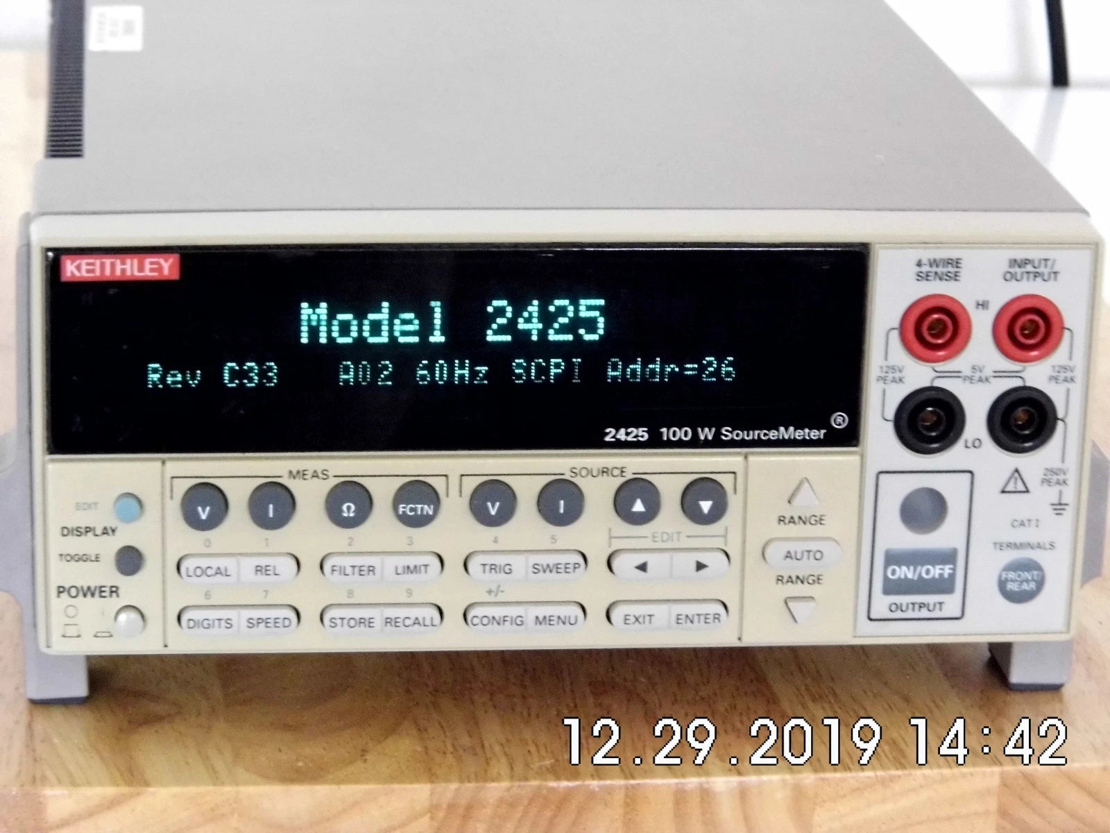 Keithley 2425 100Vdc 3A 100W DC SourceMeter w/ shelf expired NIST cal and data