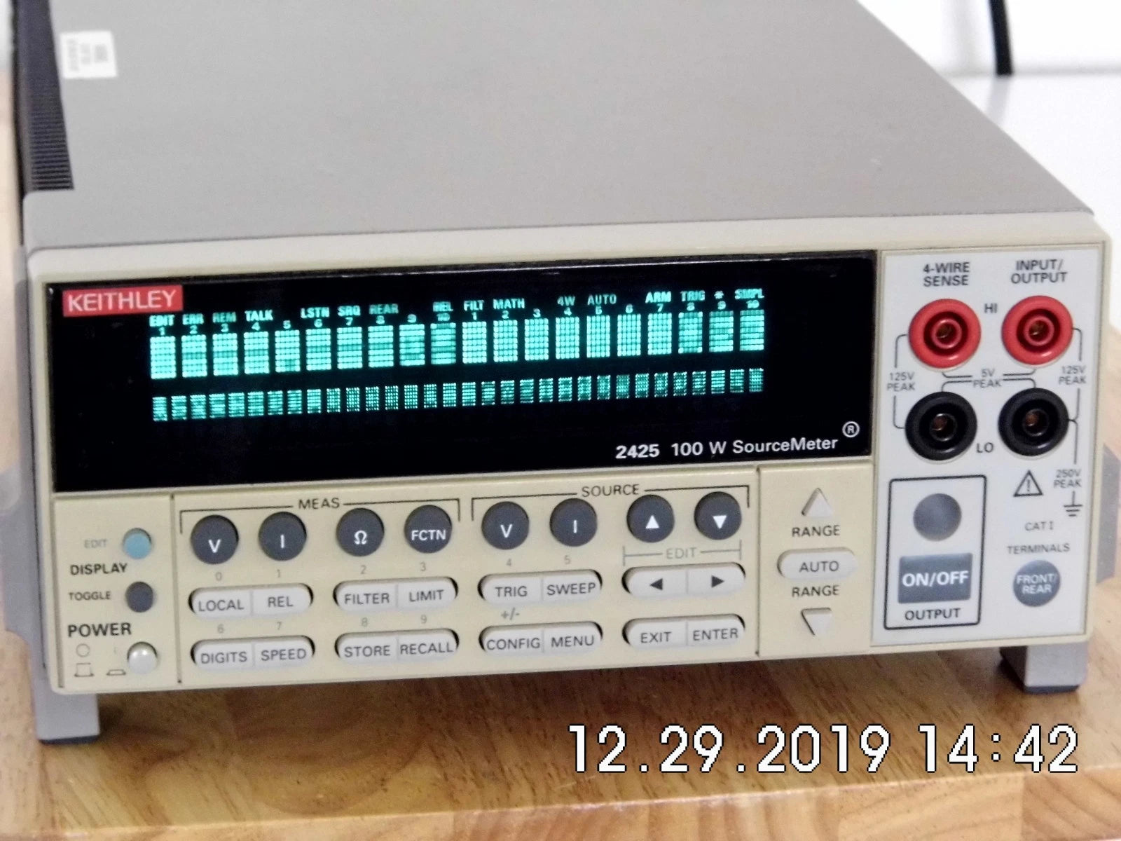 Keithley 2425 100Vdc 3A 100W DC SourceMeter w/ shelf expired NIST cal and data