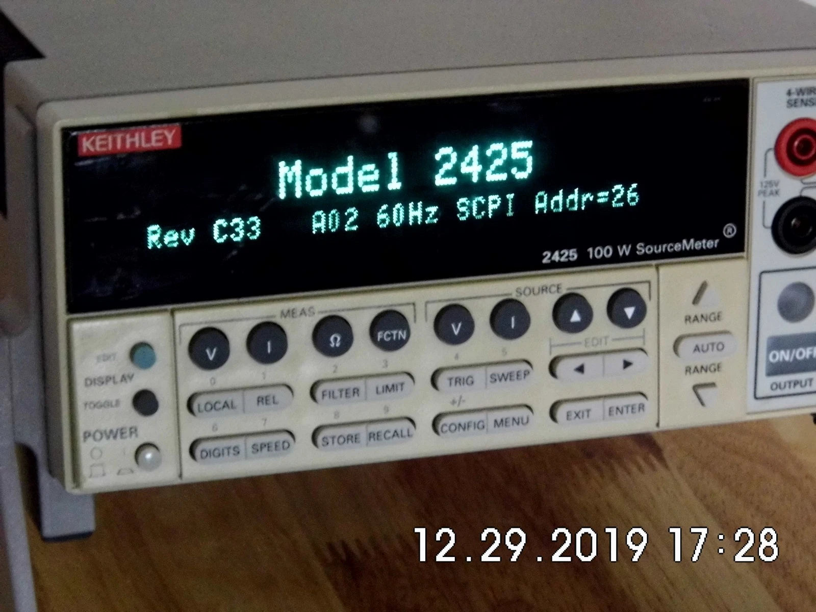 Keithley 2425 100Vdc 3A 100W DC SourceMeter w/ shelf expired NIST cal and data