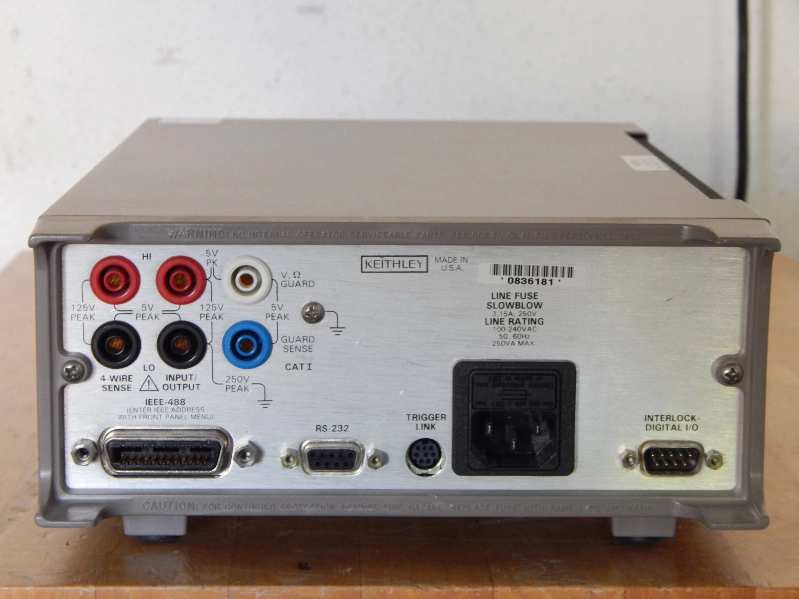 Keithley 2425 100Vdc 3A 100W DC SourceMeter w/ shelf expired NIST cal and data