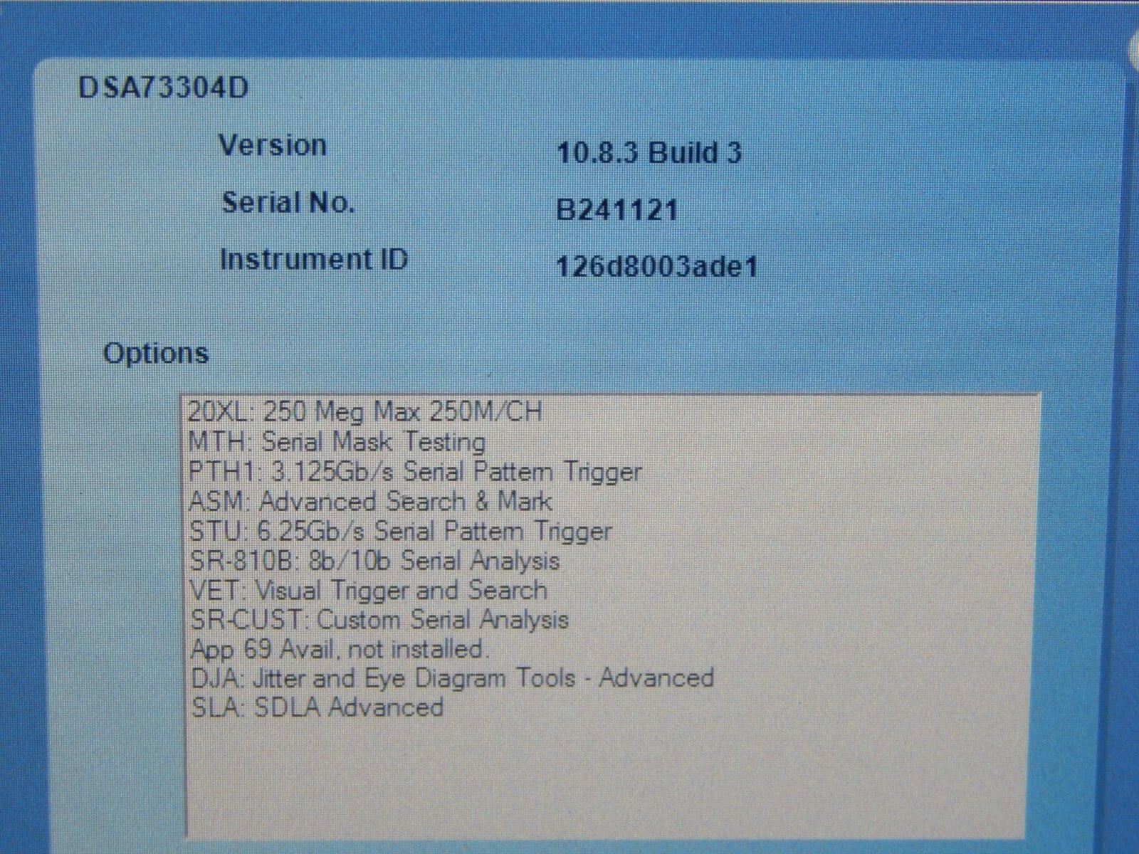 Tektronix DSA73304D 33GHz 100GS/s DSA oscilloscope WIN 10, NIST cal. w/ data