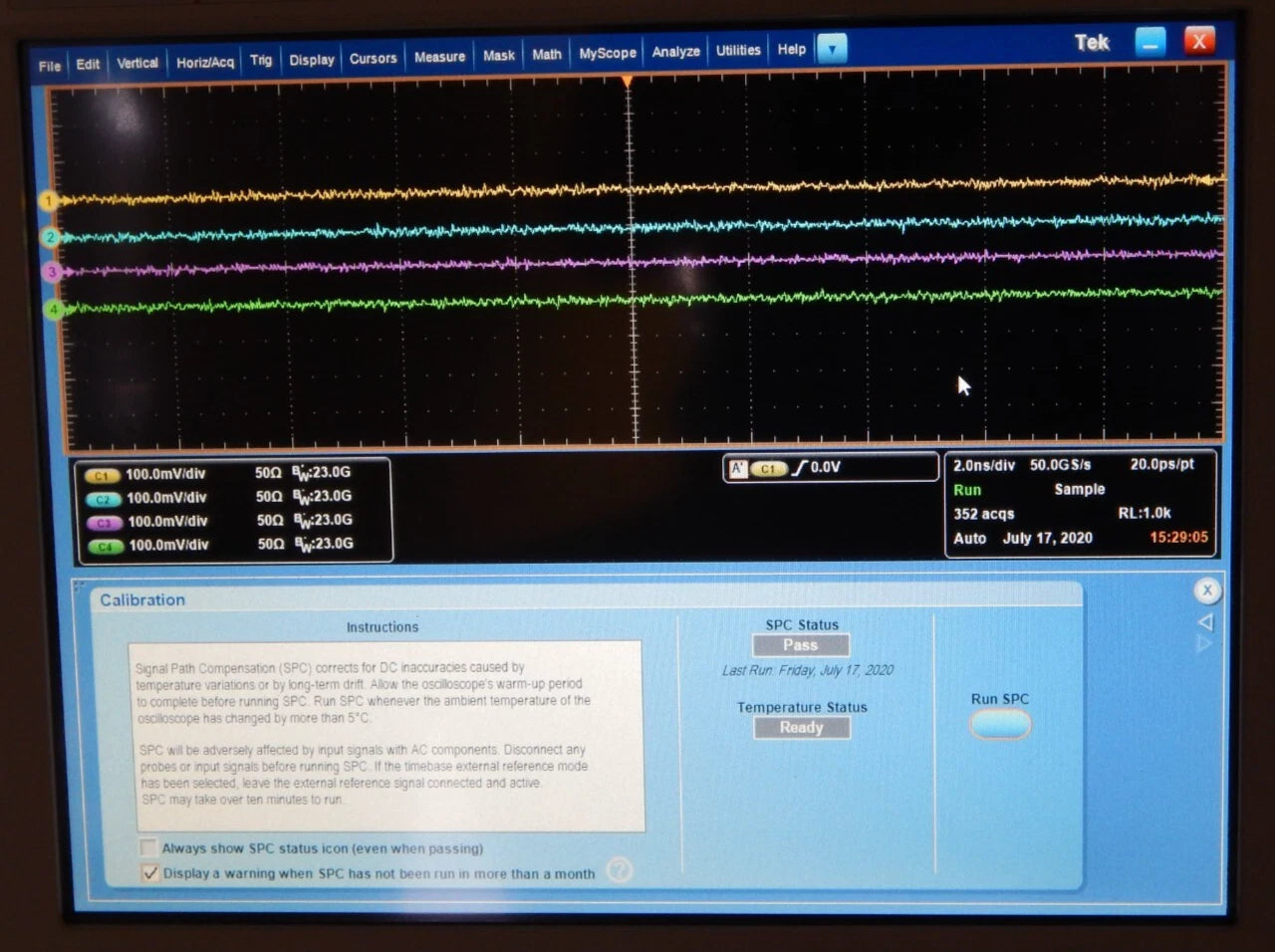 Tektronix DSA73304D 33GHz 100GS/s DSA oscilloscope WIN 10, NIST cal. w/ data