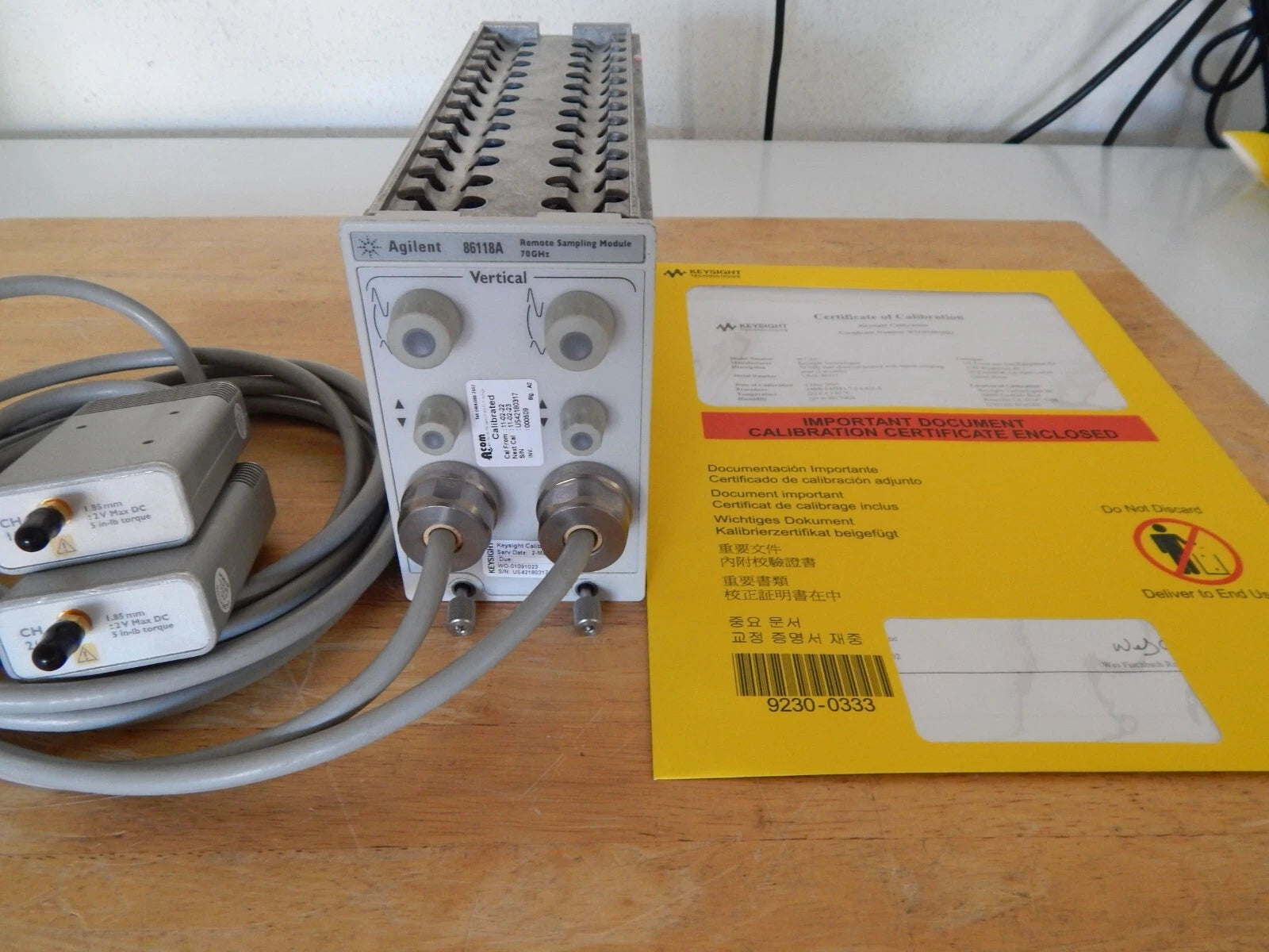 Agilent 86118A 70 GHz dual remote sampling head / module, Opt CFG001, NIST (2)